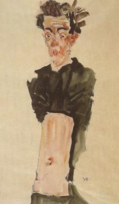 Egon Schiele Self-Portrait with Bare Stomach (mnk12)
